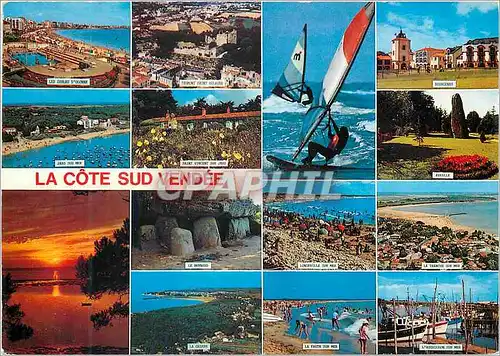 Cartes postales moderne La Cote Sud Vendee Bateaux Planche a voile
