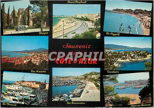 Cartes postales moderne Souvenir de Cote d'Azur Frejus Saint Raphael St Aygulf Cavalaire St Tropez