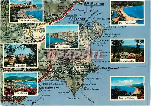 Cartes postales moderne La Cote d'Azur Ste Maxime sur Mer Port Grimaud St Tropez Ramatuelle Cogalin Croix Valmer Cavalai