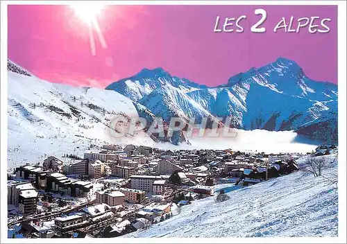 Moderne Karte Isere France Les deux Alpes Alt 1600 3600 m