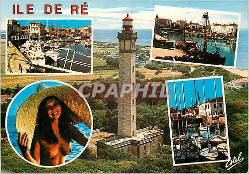 Moderne Karte Ile de Re (Charente Maritime) La Cote Atlantique Les Ports de Saint Martin de la Flotte et d'Ars