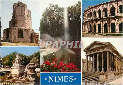 Cartes postales moderne Nimes (Gard) La Tour Magne Les Arenes Le Jardin de la Fontaine La Maison Carree