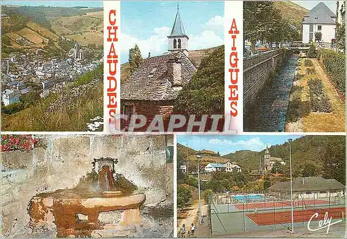 Cartes postales moderne Chaudes Aigues Images du Cantal Vue Generale Le Remontalou (Ruisseau) L'Ensemble Loisirs Piscine