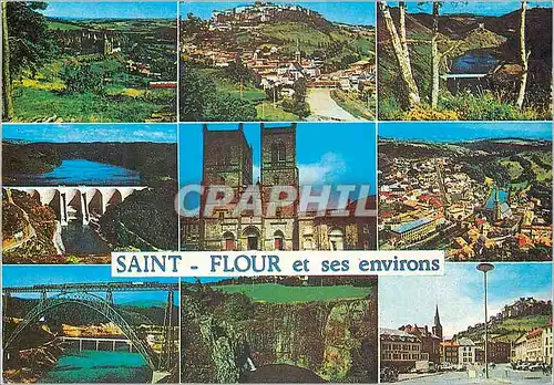 Cartes postales moderne Saint Flour et ses environs (Cantal) Le Chateau de Sailhat Le Chateau d'Alleuze La Cathedrale (X