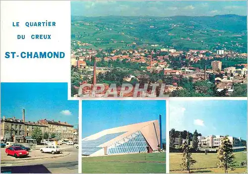 Cartes postales moderne Saint Chamond Izieux (Loire) Le Quartier du Creux vue Generale La Place Louis conte La Piscine a