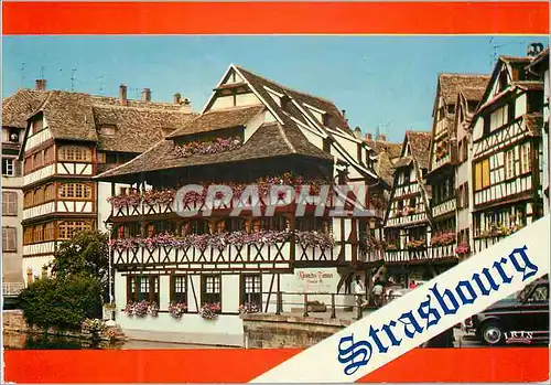 Moderne Karte Strasbourg (Bas Rhin) Maison des Tenneurs datant de 1651 et rue du Bain aux Plantes
