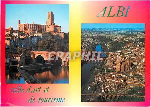 Moderne Karte Albi (Tarn) Ville d'Art et de Tourisme La Basilique Sainte Cecile (XIIIe S) et le Musee Toulouse