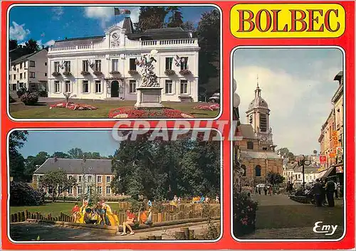 Cartes postales moderne Bolbec (Seine Maritime) L'Hotel de Ville La Rue de la Republique Le Jardin public Val aux Gres