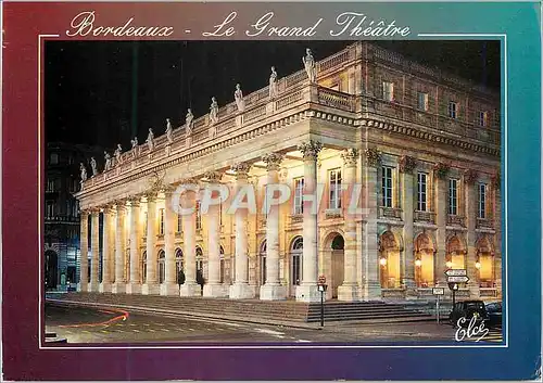 Moderne Karte Bordeaux Le Grand Theatre la Nuit Architecte Louis (1780)