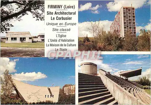 Moderne Karte Firminy (Loire) Site Architectural Le Corbusier Unique en Europe site classe