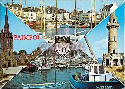 Moderne Karte Paimpol (Cotes d'Amour) Le Port Square Botrel Le Vieux clocher Le Bassin des Yachts La Tour Kerr