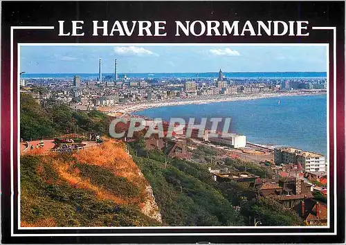 Moderne Karte Saint Adresse Le Havre (Seine Maritime) Normandie (France) Vue Generale avec la Table d'Orientat