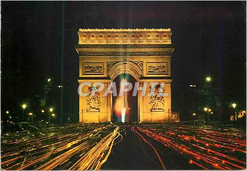 Moderne Karte Paris et ses Merveilles L'Arc de Triomphe Illumine (1806 1836) vu de l'avenue des Champs Elysees