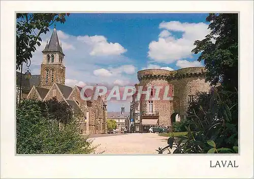 Moderne Karte Laval (Mayenne) Porte Beucheresse et la Cathedrale