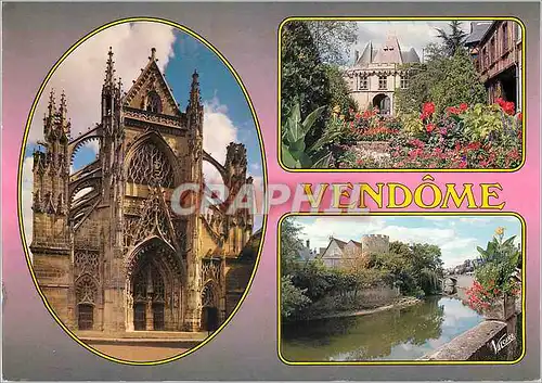 Cartes postales moderne Vendome (Loir et Cher) La Vallee du Loir L'Eglise de la Trinite Facade Occidentale Style Flambao