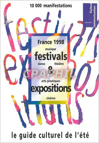 Moderne Karte Festivals et Expositions France 1998 Musique danse Theatre Arts Plastiques Cinema