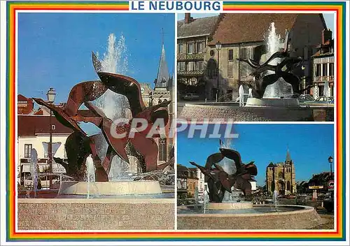 Moderne Karte Le Neubourg Eure Images de France L'Envol Fontaine Illuminee construite sur le Rond Point du Car