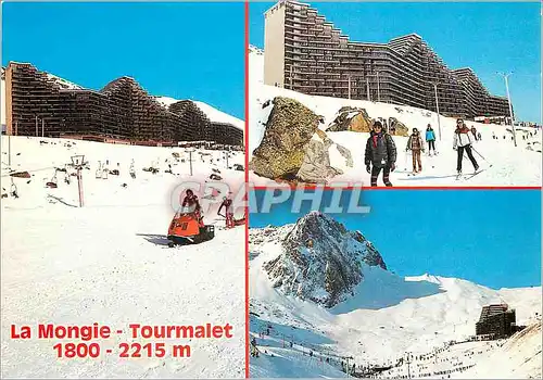 Moderne Karte Hautes Pyrenees la Mongie Tourmalet (1800 2215m) Divers Aspects Ski