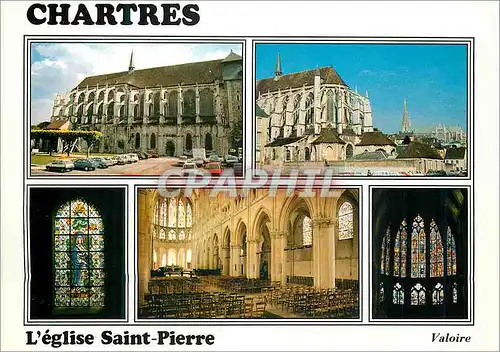 Moderne Karte Chartres (Eure et Loir) l'Eglise Saint Pierre (XIIe XIIIe et XIVe siecles) la Facade Nord
