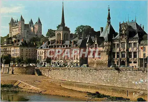 Cartes postales moderne Saumur (Maine et Loire) les Merveilles du Val de Loire la Loire et de Gauche a Droite le Chateau