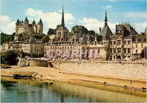 Moderne Karte Saumur (Maine et Loire) les Chateaux de la Loire sur les Bords de la Loire l'HOTEL DE Ville et l