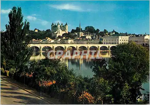 Cartes postales moderne Saumur (Maine et Loire) en Anjou sur les Bords de la Loire le Chateau le Pont Cessart et le Thea