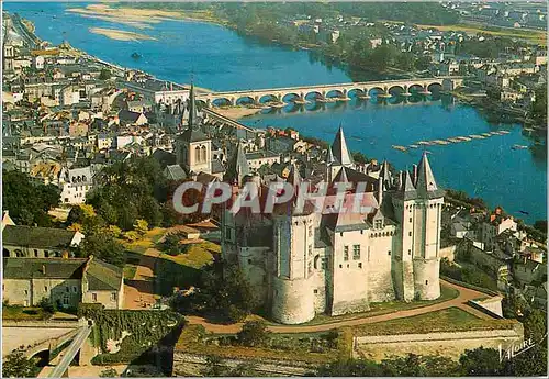 Moderne Karte Saumur (Maine et Loire) les Merveilles du Val de Loire vue Aerienne le Chateau (XIVe XVIe siecle