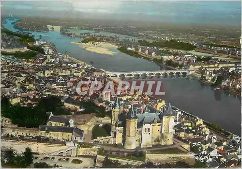 Cartes postales moderne Saumur (M et L) le Chateau et la Ville la France vue du Ciel