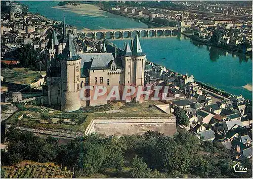 Moderne Karte Saumur (M et L) vue Aerienne le Chateau