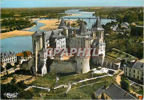 Moderne Karte Saumur (M et L) le Chateau vue Aeriene