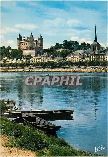 Cartes postales moderne Saumur (Maine et Loire) les Merveilles du Val de Loire la Loire le Quai Mayaud le Ch�teau Bateau