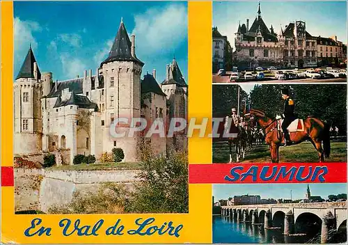 Cartes postales moderne Saumur (Maine et Loire) le Chateau fin du XIVe l'Hotel de Ville le Cadre Noir le Pont Cessart Ch