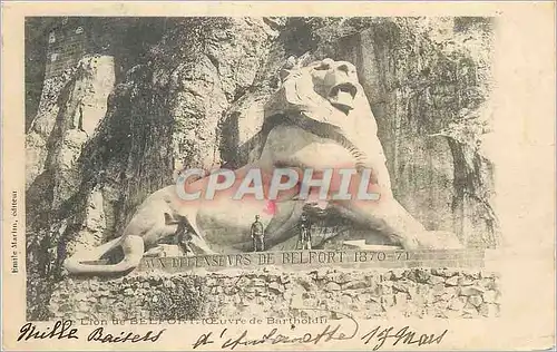 Cartes postales Lion de Belfort (Oeuvre de Bartholdi)