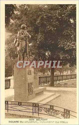 Cartes postales Belfort Square du Souvenir Monument du Poilu Militaria