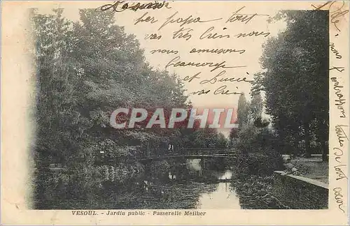 Cartes postales Vesoul Jardin Public Passerelle Meilher (carte 1900)