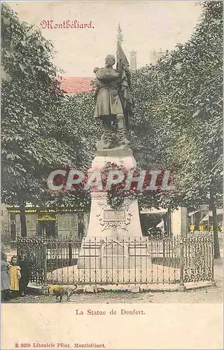 Cartes postales Montbeliard la Statue de Denfert Enfants Militaria
