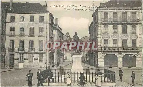 Ansichtskarte AK Chalon sur Saone Place du Port Statue Nicephore Niepce