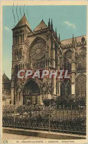 Cartes postales Chalons sur Marne Cathedrale Portail Nord