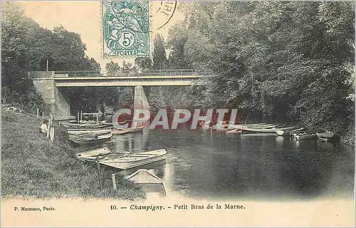 Ansichtskarte AK Champigny Petit Bras de la Marne Bateaux