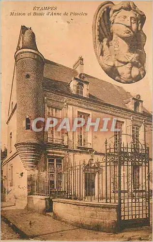 Ansichtskarte AK Etampes Maison et Buste d'Anne de Pisseleu