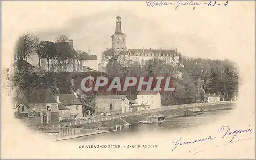 Cartes postales Chateau Gontier Jardin Anglais (carte 1900)