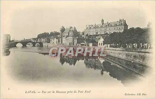 Ansichtskarte AK Laval Vue sur la Mayenne Prise du Pont Neuf (carte 1900)