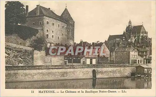 Cartes postales Mayenne le Chateau et la Basilique Notre Dame