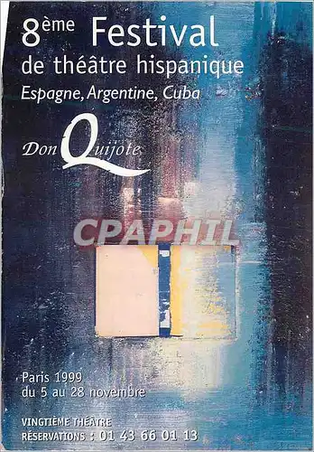 Moderne Karte 8eme Festival de Theatre Hispanique Espagne Argentine Cuba Don Quijote