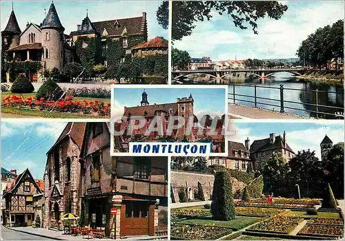 Cartes postales moderne Montlucon (Allier) le Chateau St Jean le Pont Neuf le Vieux Chateau l'Eglise Saint Pierre les Ja