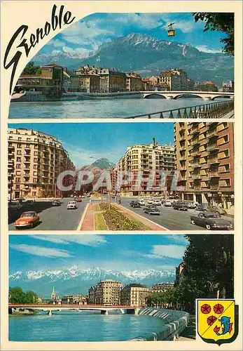 Cartes postales moderne Grenoble les Alpes en Couleurs Naturelles Telepherique de la Bastille et Moucherotte