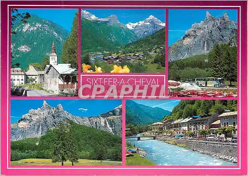 Cartes postales moderne Sixt Fer a Cheval (alt 765m) le Faucigny Haute Savoie l'Eglise le Village le Pic de Tenneverge
