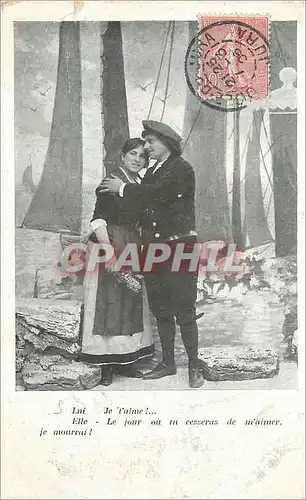 Cartes postales Lui Je t'Aime Elle le Jour ou tu Cesseras de m'Aimer je Mourrai