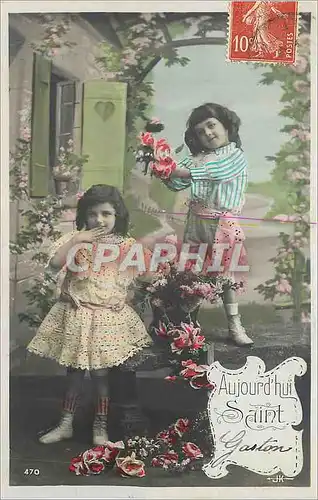 Cartes postales Aujourd'hui Saint Gaston Enfants Fleurs