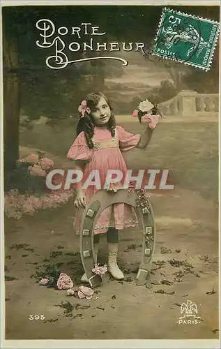 Cartes postales Porte Bonheur Enfant Fer a cheval